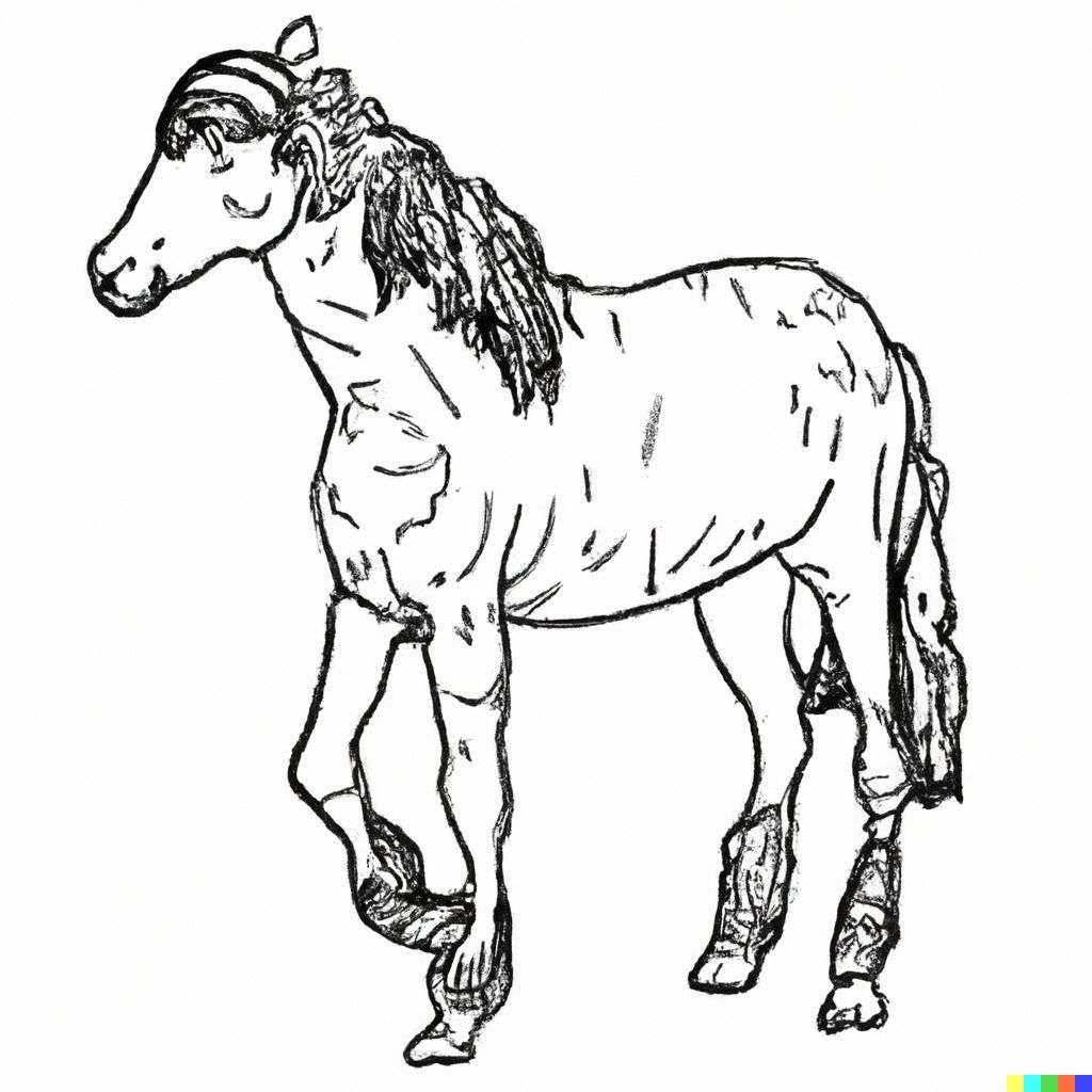 a horse, doodle